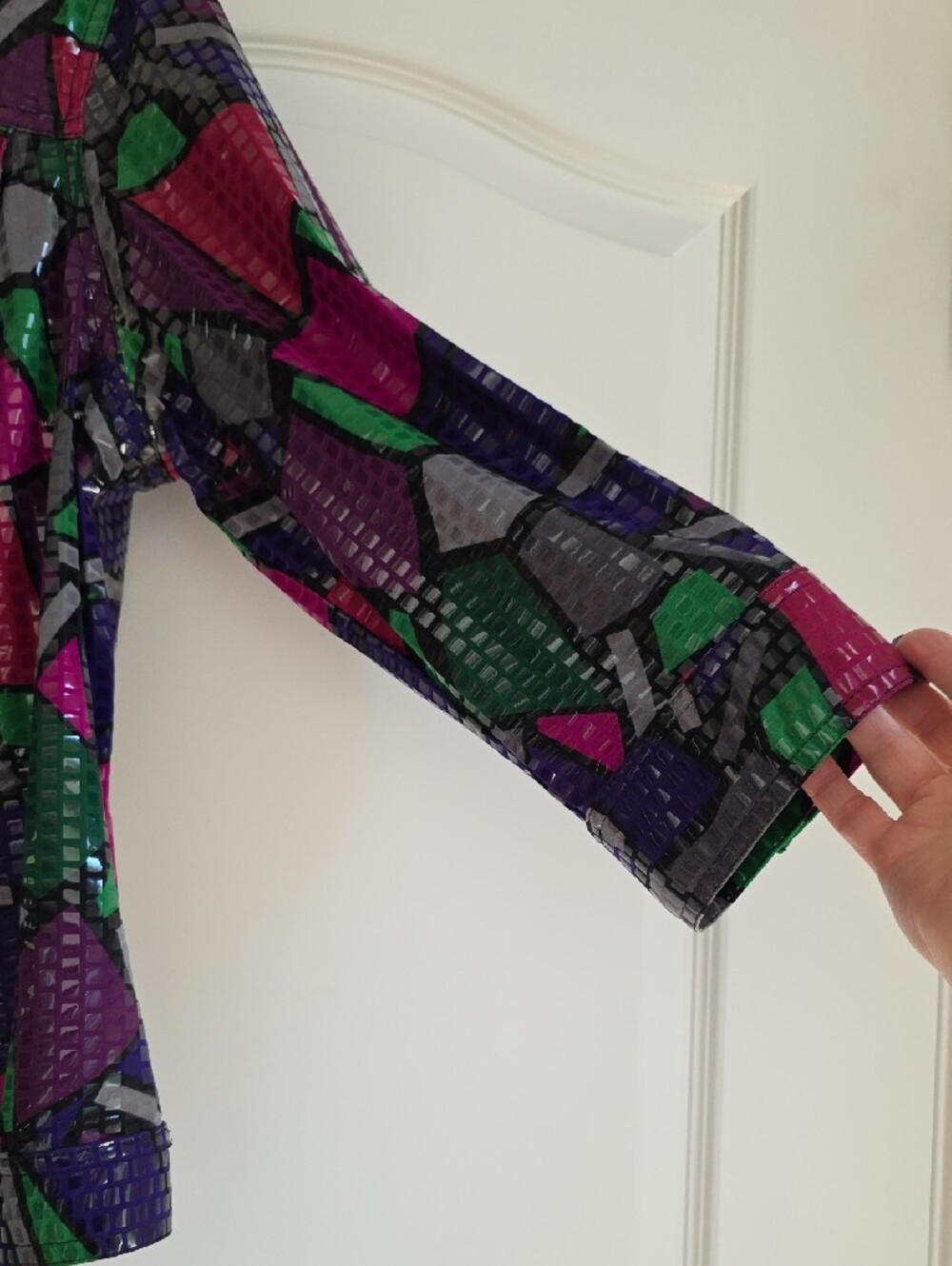 Ruby Rd. Retro Maximalist Sequin Patchwork Jacket in Purple, Pink, Green, Gray - Picture 4 of 7